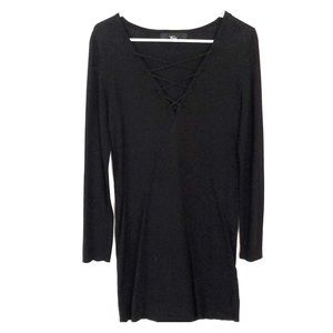 NWOT Black lace up dress